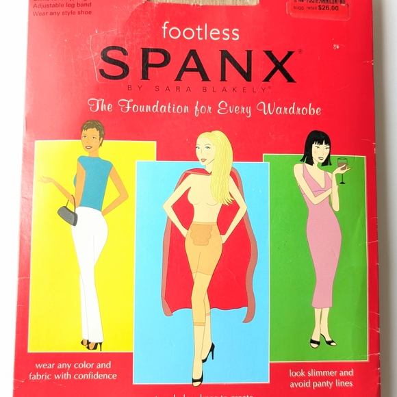 SPANX Accessories - Spanx Nude Footless Body Shaping Pantyhose, Size C Women's Super Control Vintage
